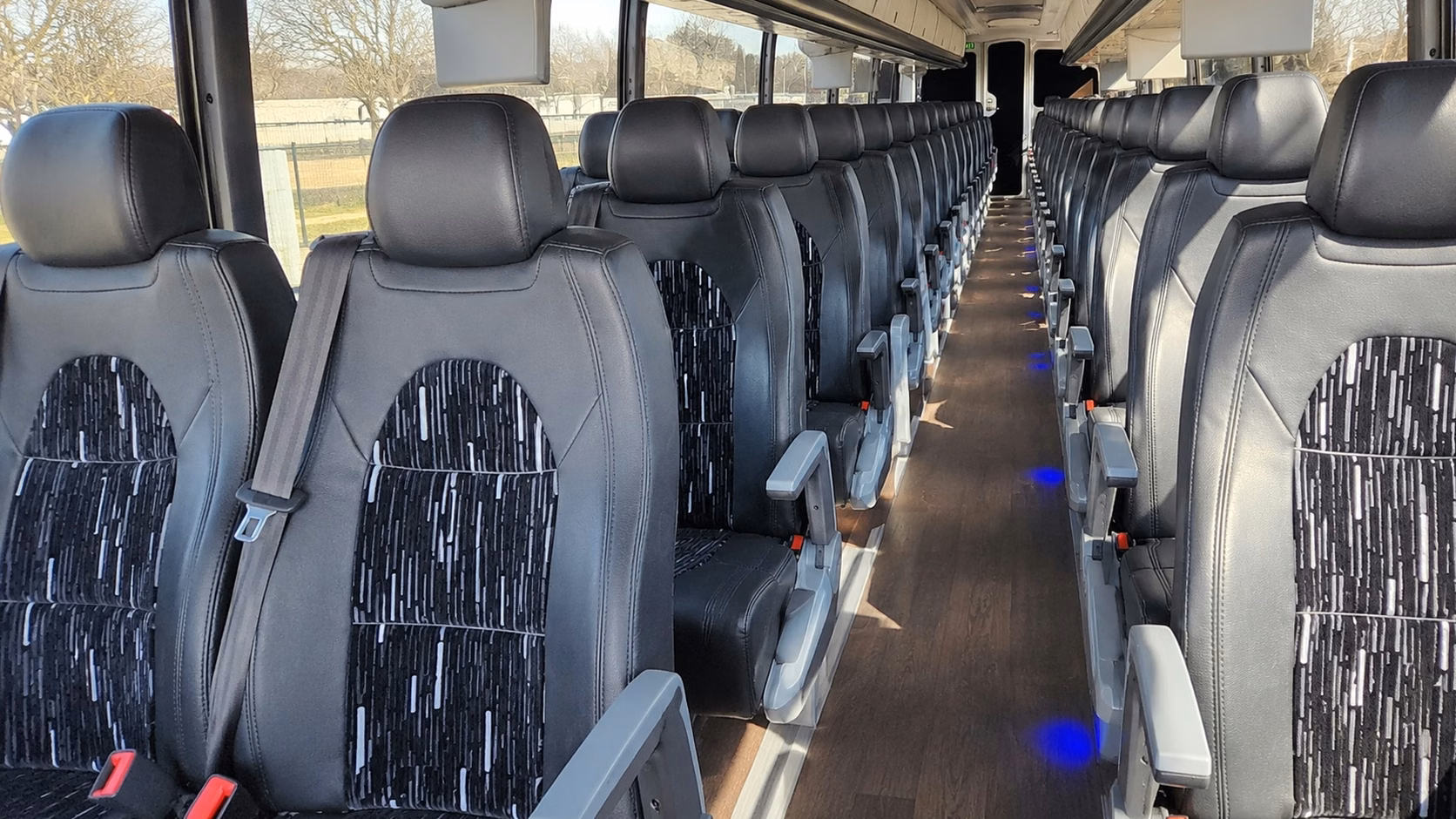 allen charter bus interior